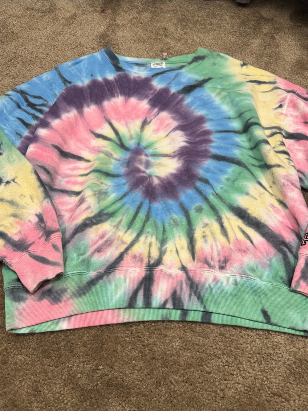 PINK Tie-Dye women’s pullover Sweatshirt - Multicolor